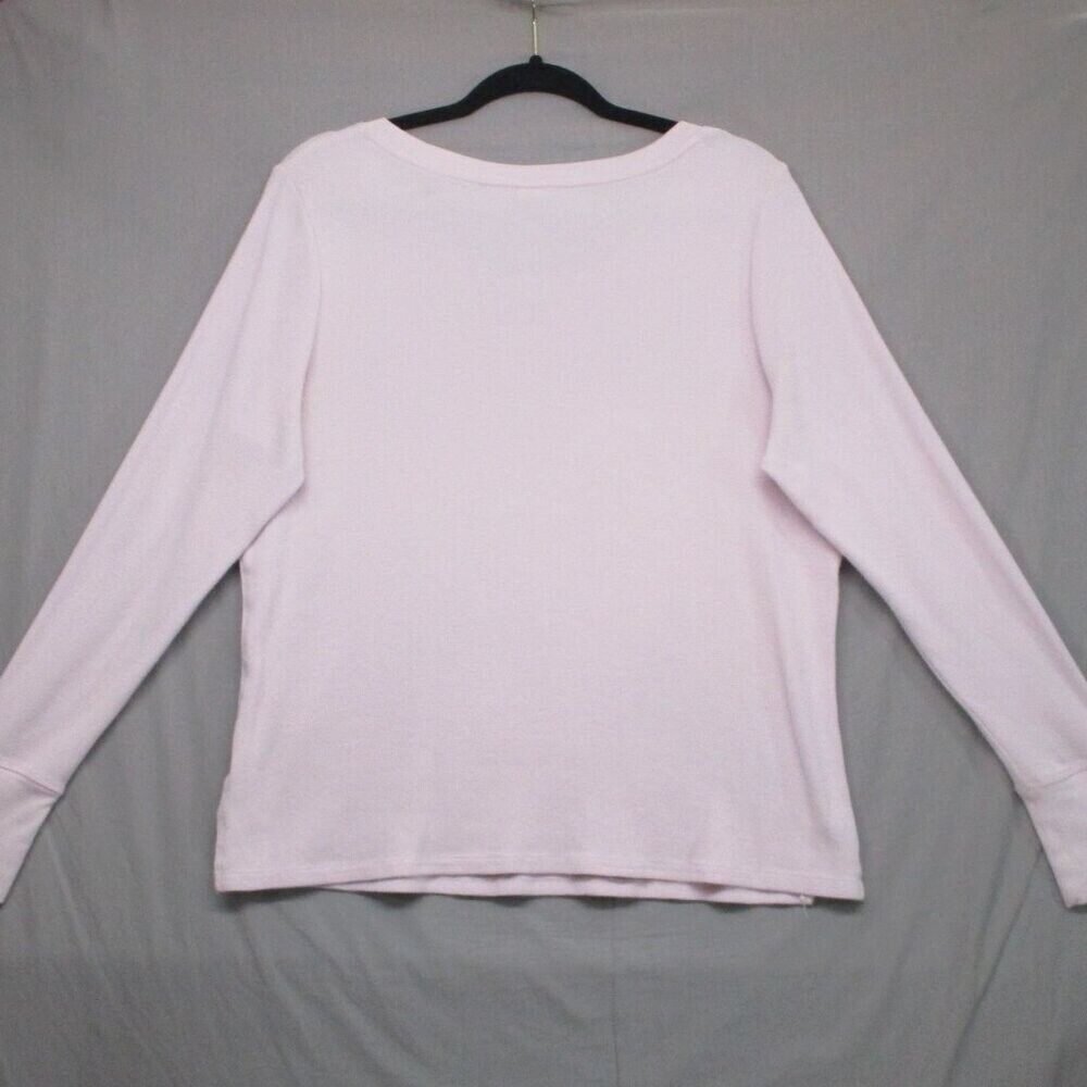Victoria's Secret Waffle Knit Logo Front Long Sleeve Pink Women Size | L - Picture 6 of 7